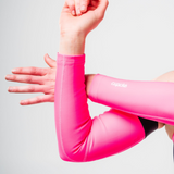 Neon Pink Fleece Arm Warmers