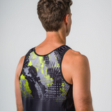 Mens Jet Black Dri Fit Run Singlet