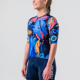 Womens Brushed Blue Aero Jersey