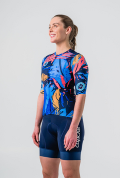 Womens Brushed Blue Aero Jersey